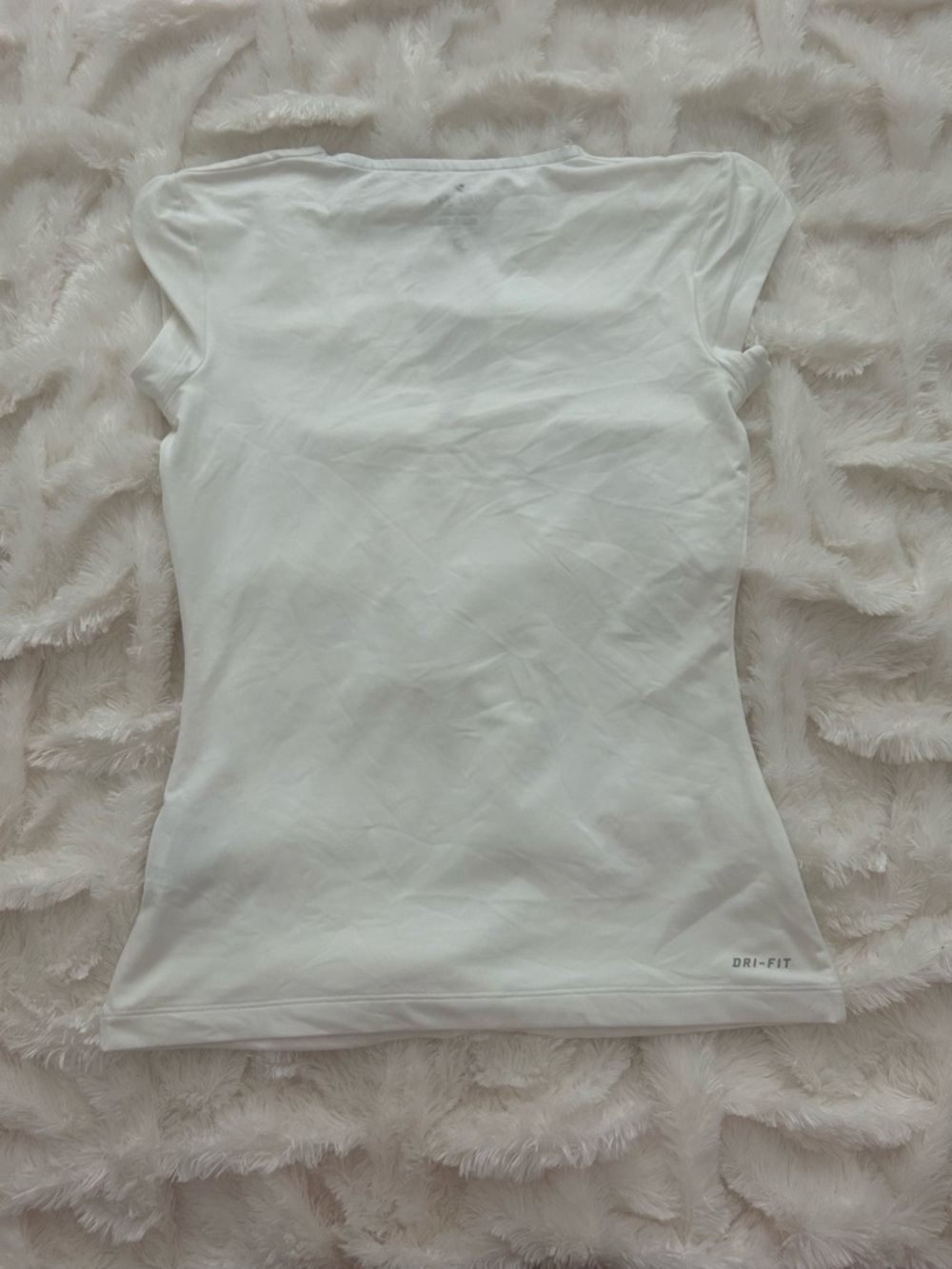 Nike Women's White Short Sleeve V-Notch Athletic Tee - Picture 3 of 5